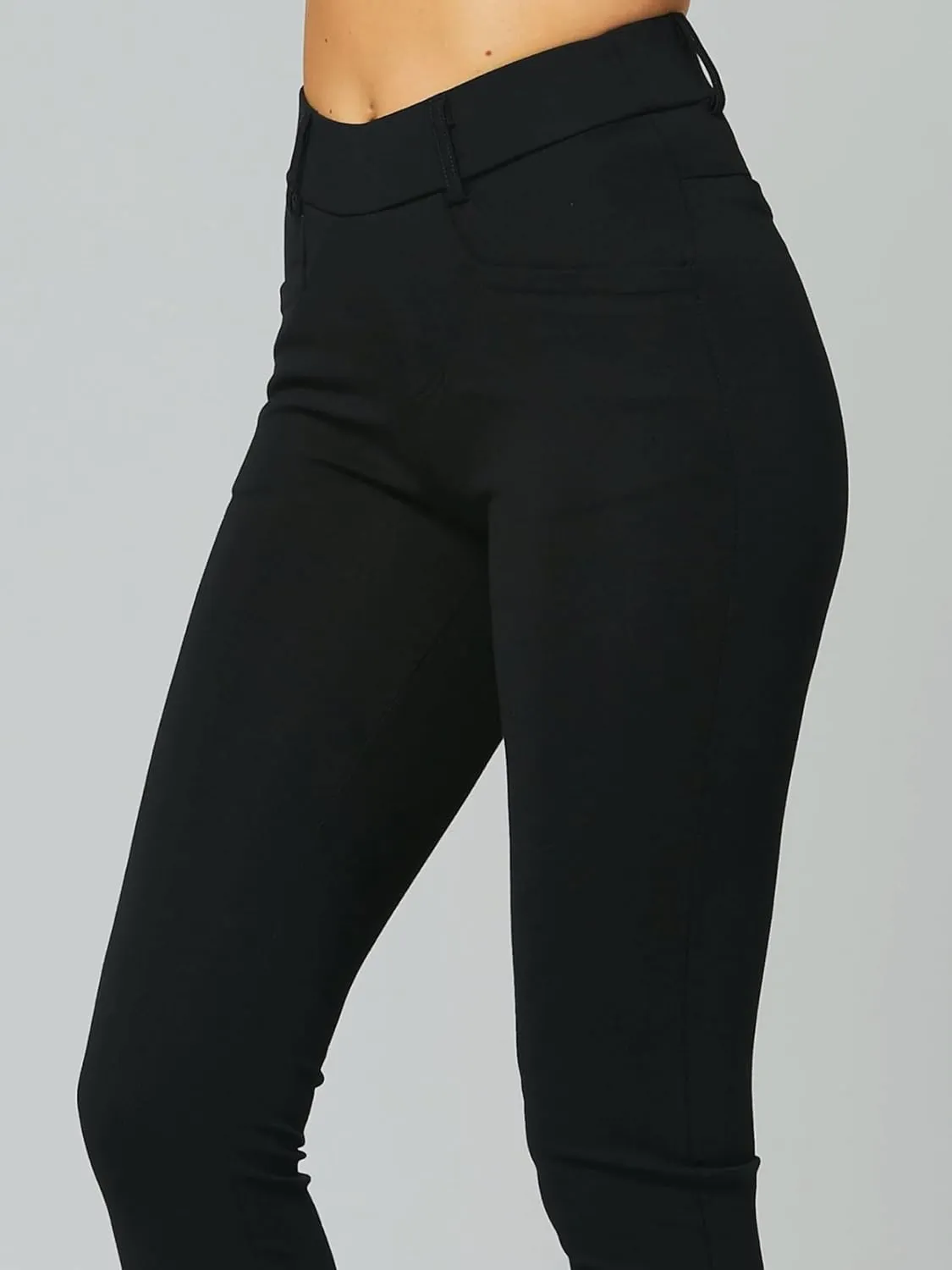 Conceited Dress Pants for Women with Pockets - Stretch Ponte Fabric - Wear to Work - Tummy Control (Available in Plus Size)