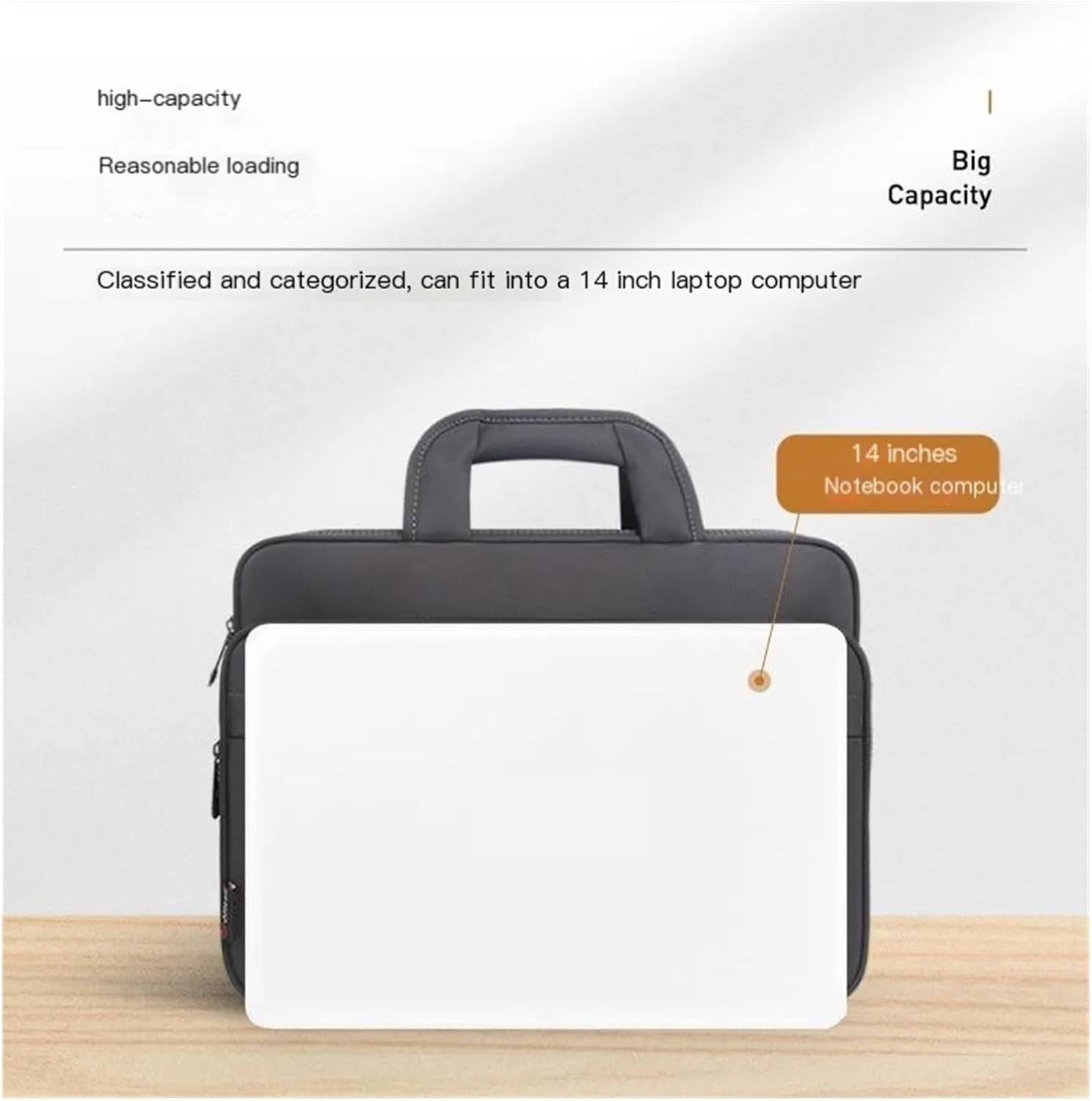 Conference Bag for Men, Crossbody Business Bag 14 Inch Laptop, Casual Shoulder Bag, Oxford Anti-Splash Briefcase