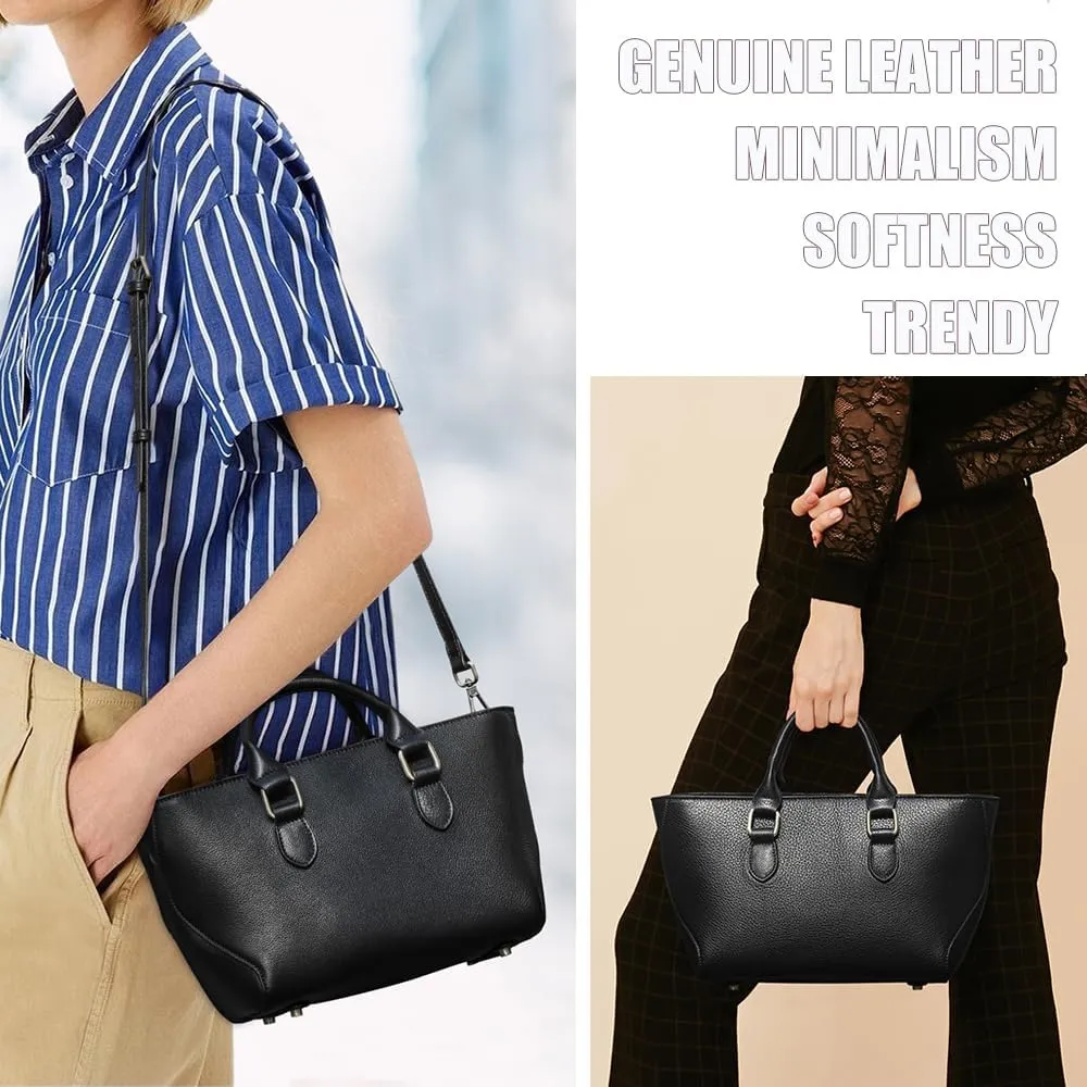 Contacts Full Grain Leather Crossbody Bag Womens Small Tote Bag Shoulder Bag Travel Satchel Work Handbag