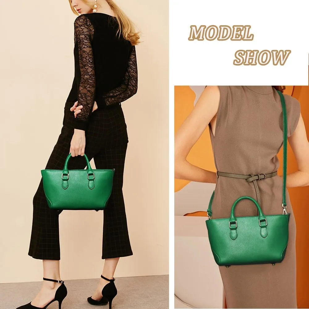 Contacts Full Grain Leather Crossbody Bag Womens Small Tote Bag Shoulder Bag Travel Satchel Work Handbag