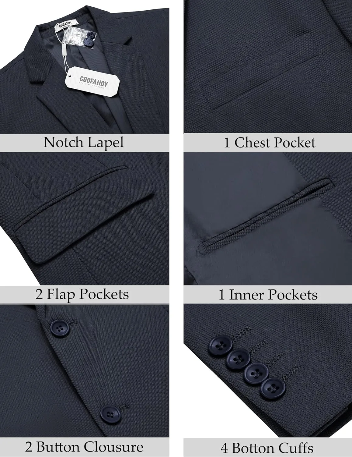 COOFANDY Men's Casual Blazer Slim Fit Lightweight Sport Coat Two Button Suit Jacket