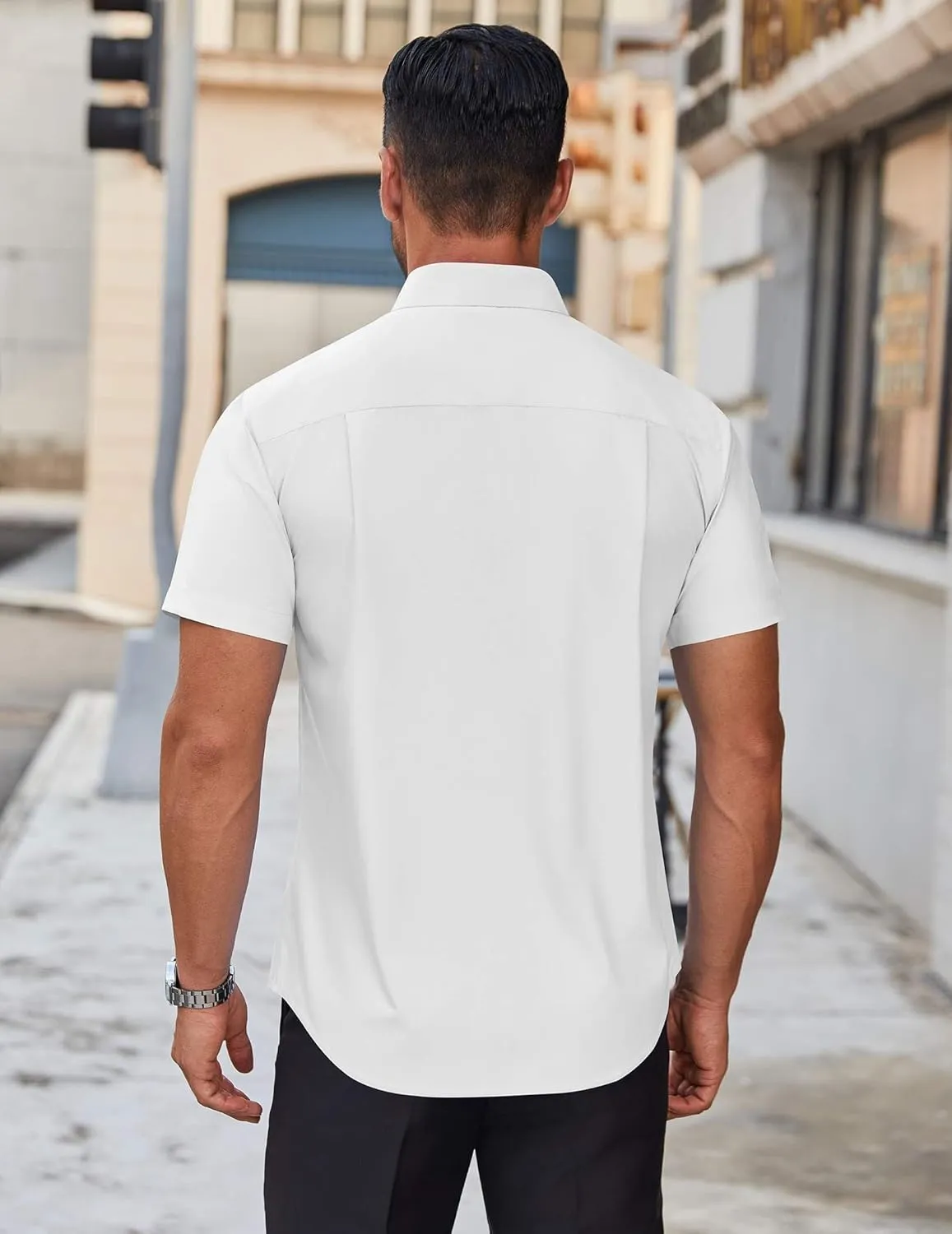 COOFANDY Mens Short Sleeve Dress Shirts Wrinkle Free Casual Button Down Shirts Summer Untucked Dress Shirt