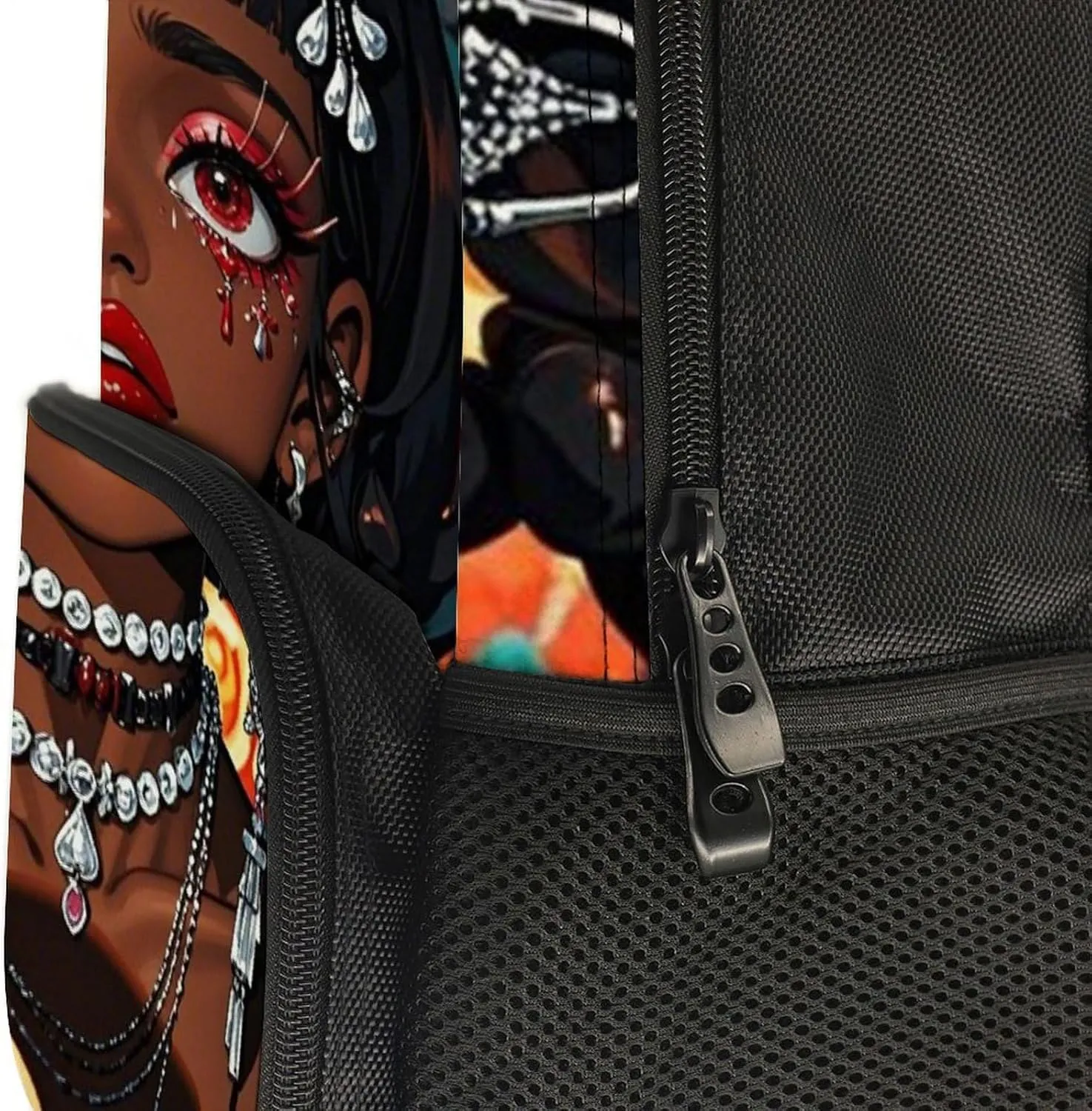 Cool African American Woman Bold And Colorful Art Backpack Polyester Multipurpose Anti-Theft Shoulder Bag Big Capacity Gym Outdoor Hiking Backpack With Padded Straps
