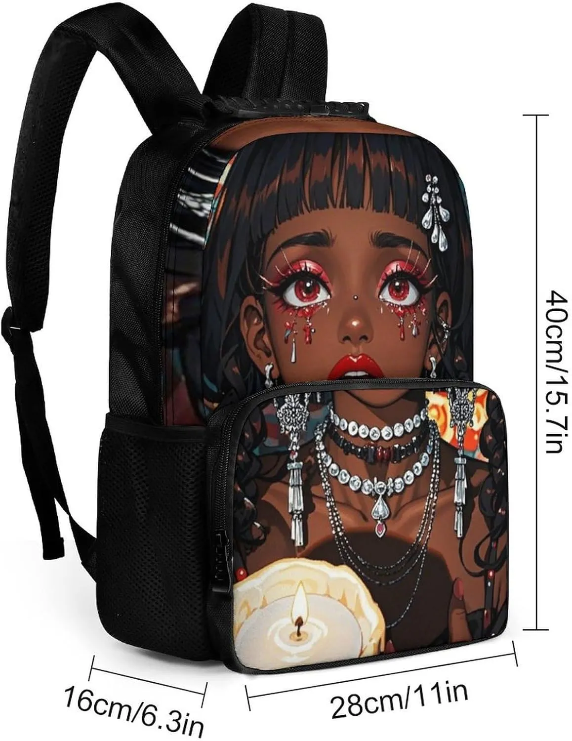 Cool African American Woman Bold And Colorful Art Backpack Polyester Multipurpose Anti-Theft Shoulder Bag Big Capacity Gym Outdoor Hiking Backpack With Padded Straps