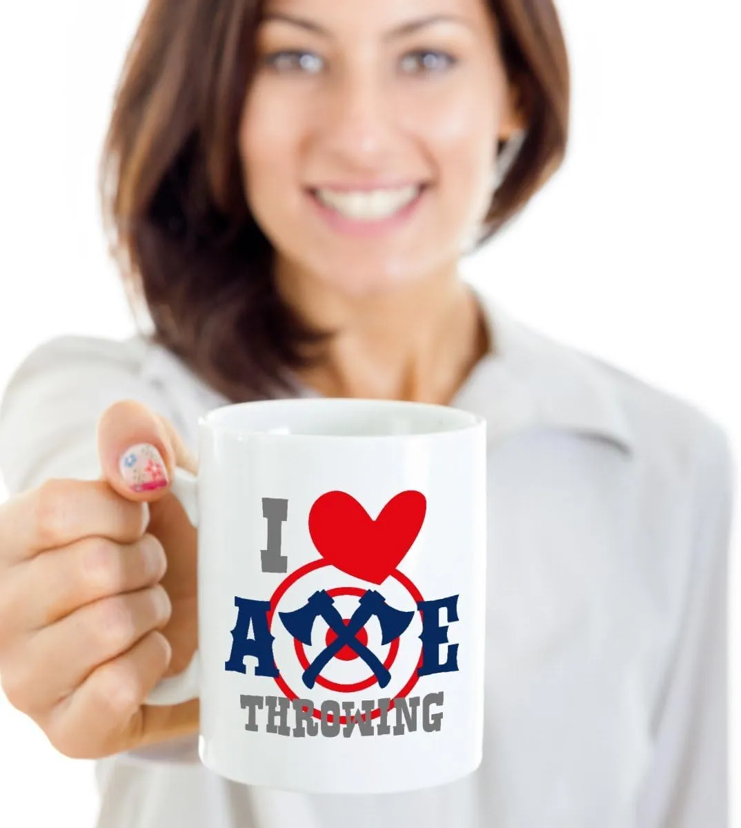 Cool I Love Axe Throwing Coffee & Tea Mug For A Professional Woodchopper Or Ax Thrower (15oz)