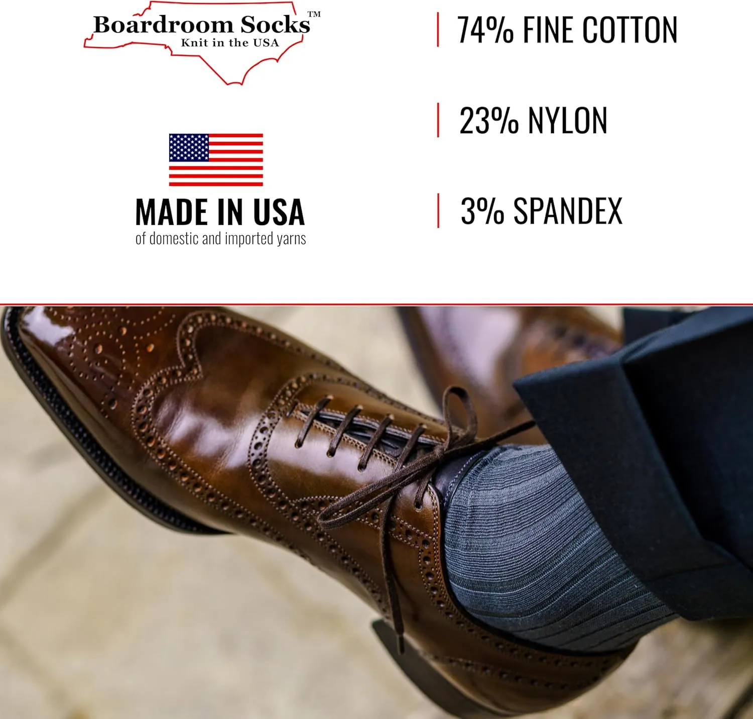 Cotton Dress Socks for Men – Comfortable Men’s Executive Socks – Classic Mid-Calf Dress Socks by Boardroom Socks