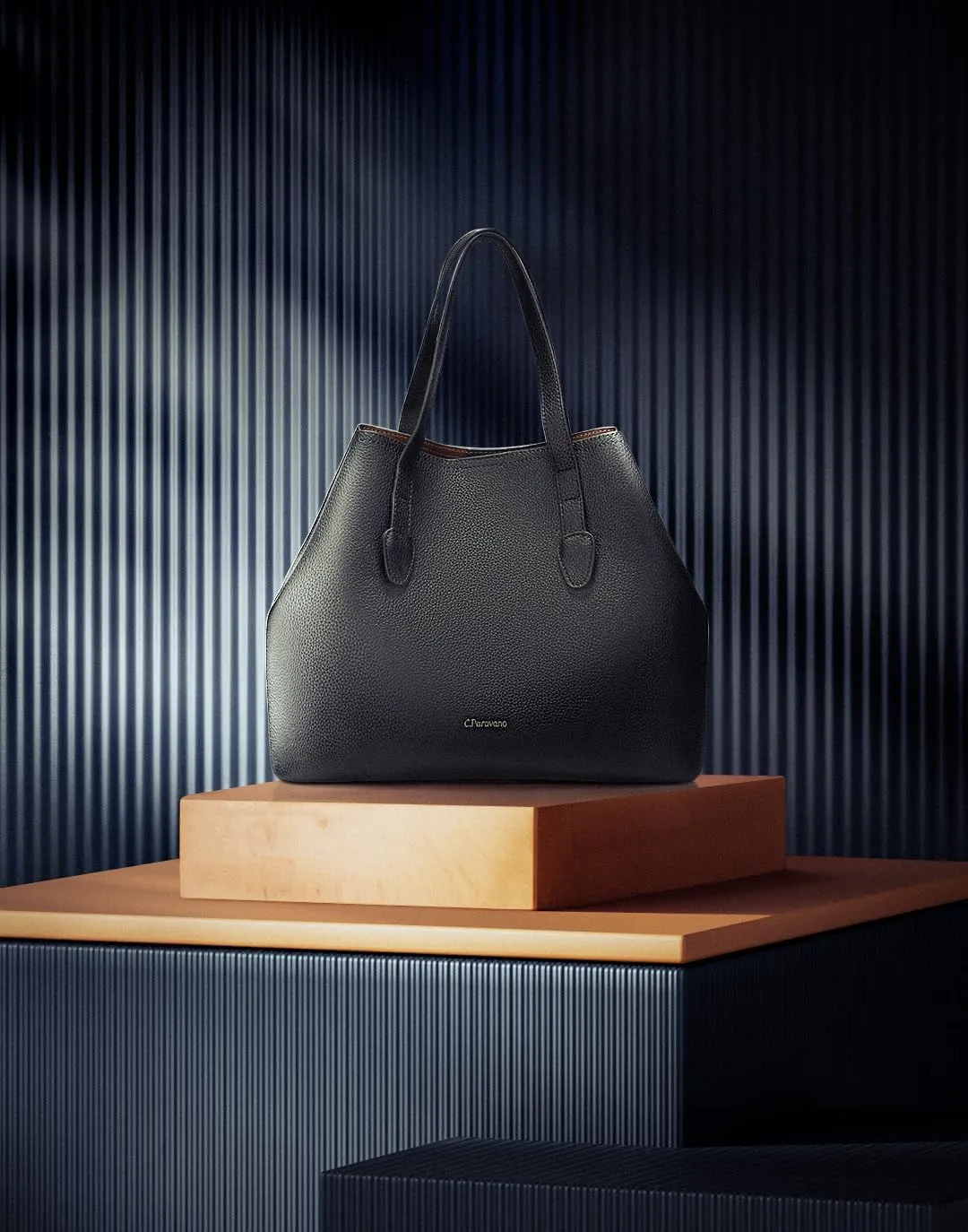 C.Paravano Large Capacity Tote Handbag | Full Grain Leather Tote Bag | Hobo Bag | Women's Top Handle Tote | Travel Work Tote