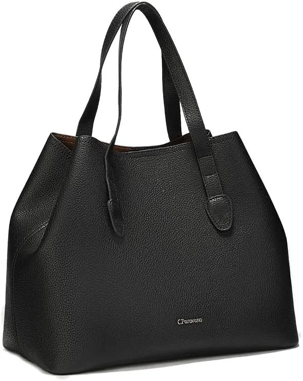C.Paravano Large Capacity Tote Handbag | Full Grain Leather Tote Bag | Hobo Bag | Women's Top Handle Tote | Travel Work Tote