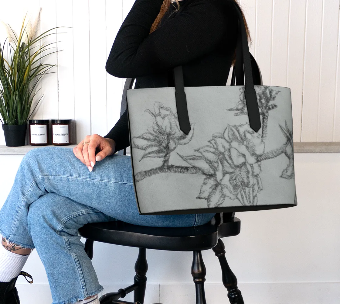 Creative Timely shipping Leather Apple Bag Tote Blossoms Vegan