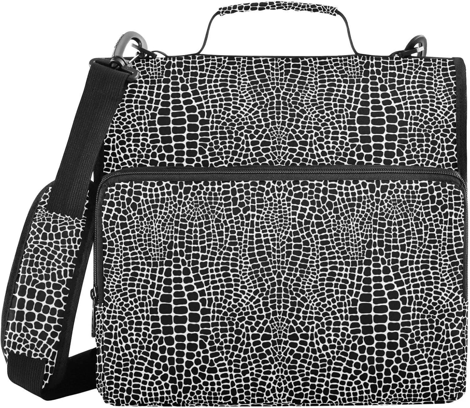 Crocodile Alligator Skin Binder Bag 3 Ring Binder Trapper Keeper Zipper Binders Organizer for Office