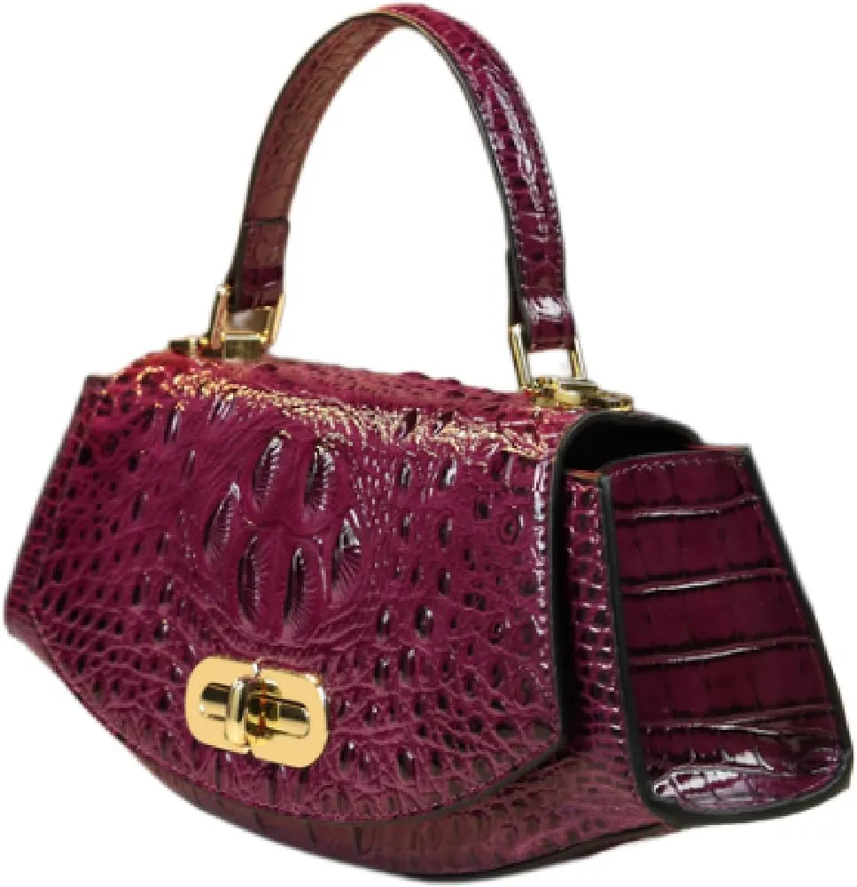 Crocodile Pattern Leather Women's Bag Small Design Saddle Purse Top Handle Satchel Crossbody Handbag Shoulder Messenger Bags