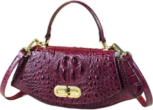 Crocodile Pattern Leather Women's Bag Small Design Saddle Purse Top Handle Satchel Crossbody Handbag Shoulder Messenger Bags