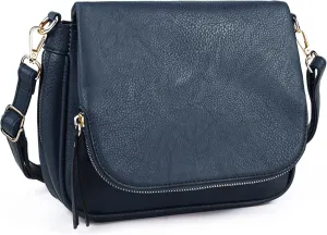 Crossbody Bags for Women Small Pu Leather Over the Shoulder Purses and Flap Cross Body Handbags with Multi Pockets