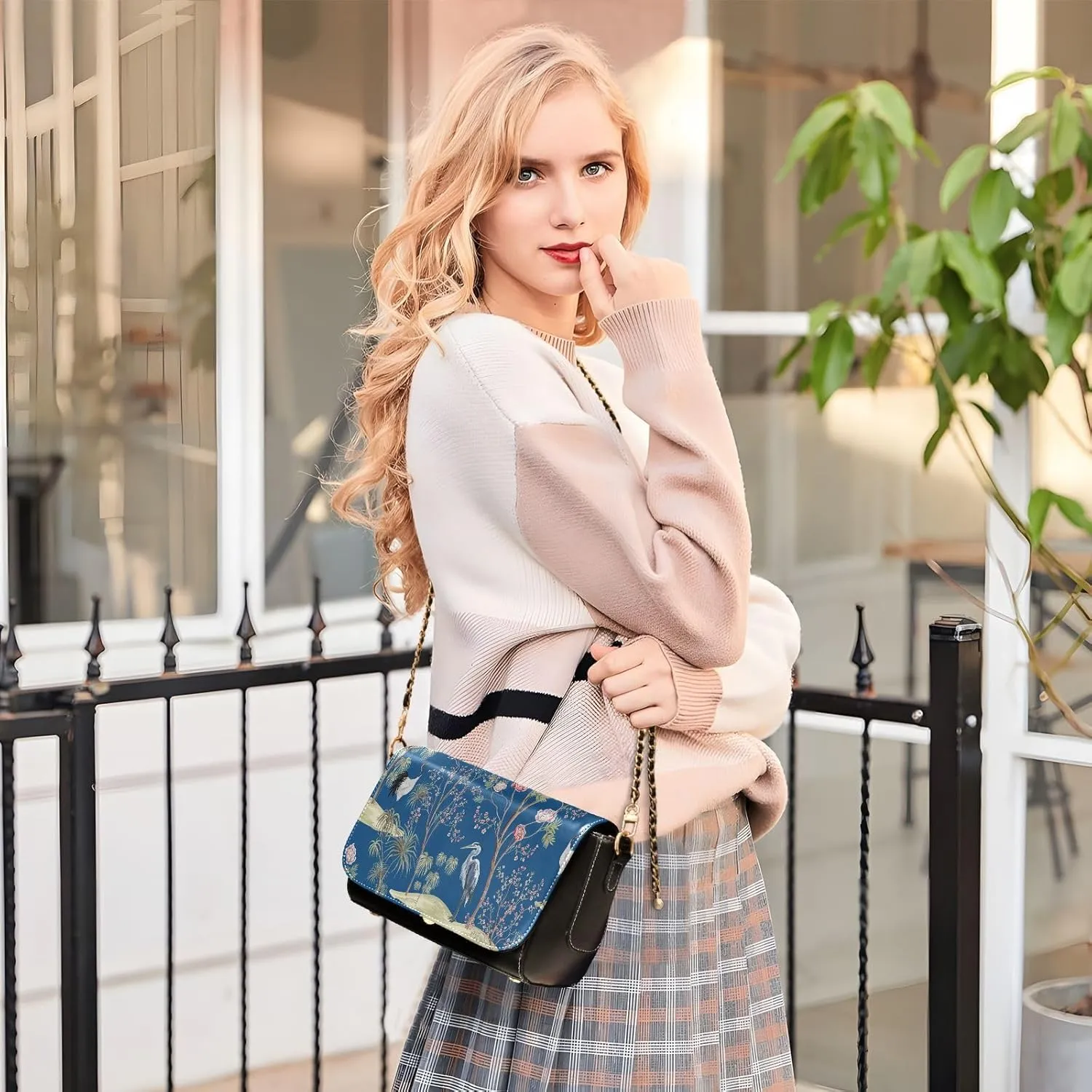 Crossbody Bags for Women Trendy Women's Black Shoulder Bag Small PU Leather Flap Cross Body Bag Handbags