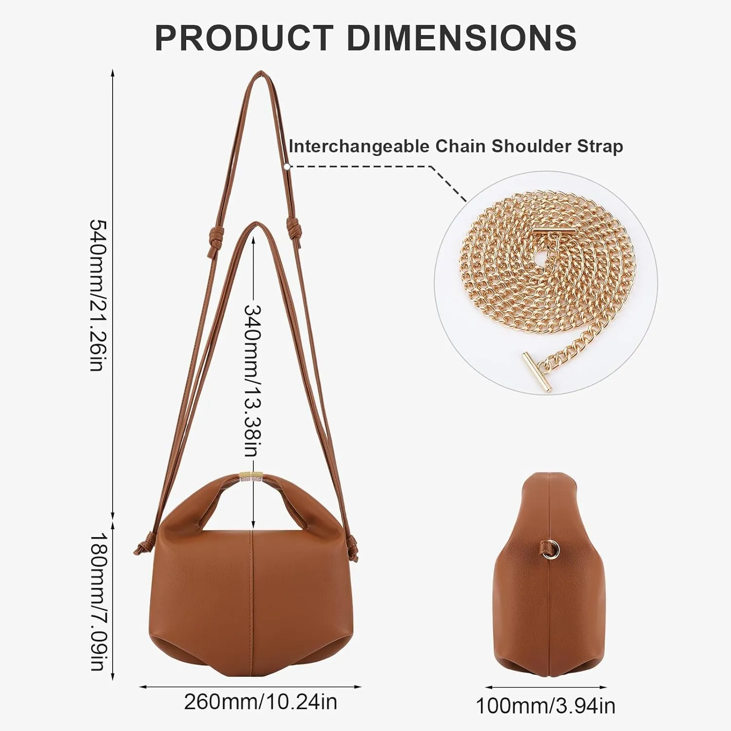 Crossbody Bags Purse Top Handle Bag Chic Dumpling Clutch Designer Small Faux Leather Shoulder Hobo Satchels for Women
