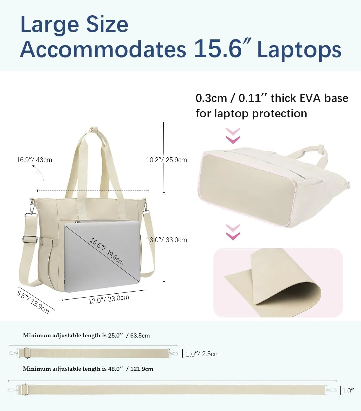 Crossbody Tote Bag for Women Medium Size Travel Tote Bags for Work with Zipper Shoulder Bag with Compartments