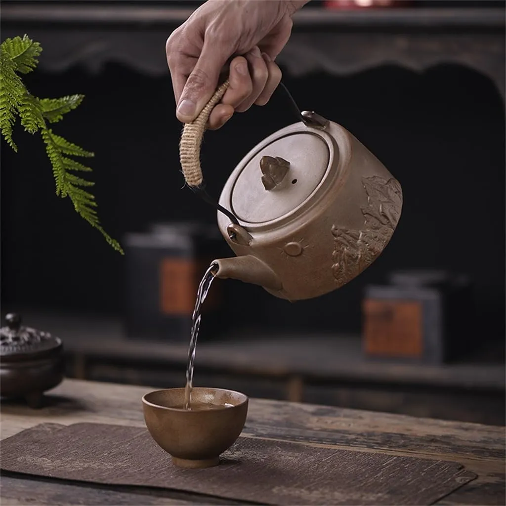 CSCDD Cooking Tea Stove Firewood Burning Beam Pot Retro Fire Carbon Teapot Outdoor Camping