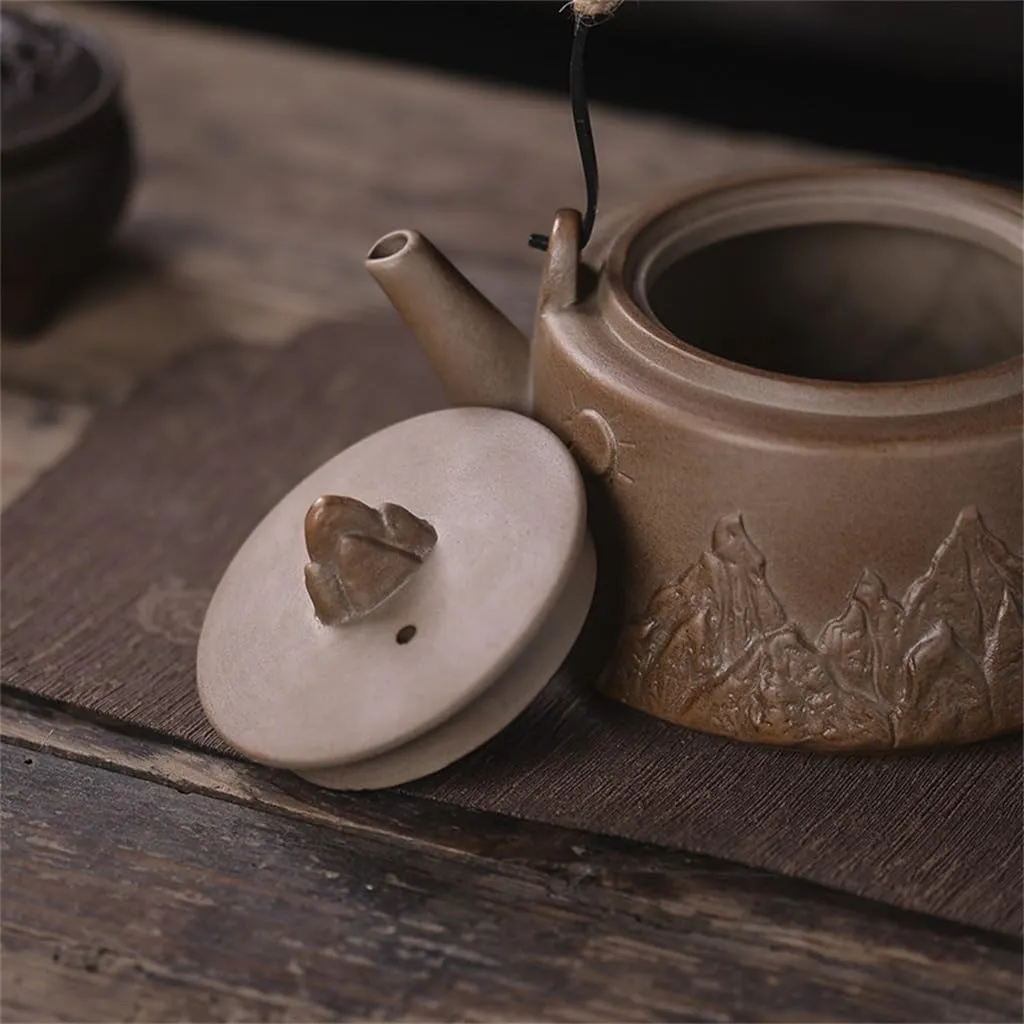 CSCDD Cooking Tea Stove Firewood Burning Beam Pot Retro Fire Carbon Teapot Outdoor Camping