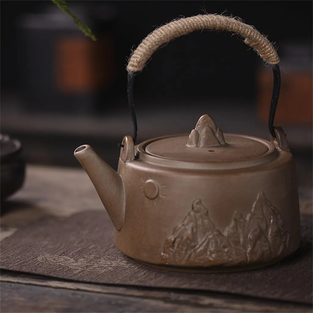 CSCDD Cooking Tea Stove Firewood Burning Beam Pot Retro Fire Carbon Teapot Outdoor Camping