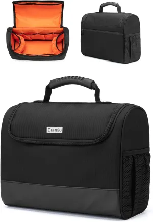 CURMIO Bartender Kit Bag, Portable Travel Carrying Bag with Rubber Handle for Bar Tools Set, for Home Indoor Outdoor Patio Party, Black