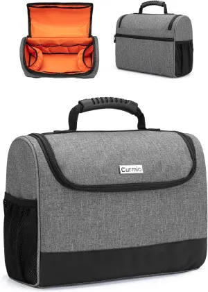 CURMIO Bartender Kit Bag, Portable Travel Carrying Bag with Rubber Handle for Bar Tools Set, For Home Indoor Outdoor Patio Party, Gray (Bag ONLY, Patent Pending)