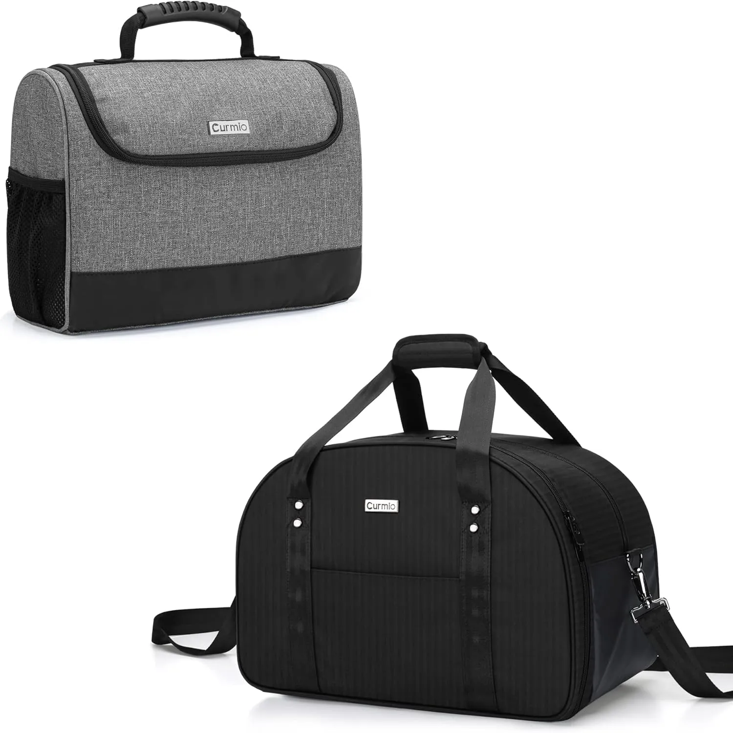 CURMIO Bartender Kit Travel Carrying Bag with Shoulder Strap for Wine and Cocktail Shaker, Bartender Kit Bag with Rubber Handle for Bar Tools Set