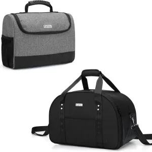 CURMIO Bartender Kit Travel Carrying Bag with Shoulder Strap for Wine and Cocktail Shaker, Bartender Kit Bag with Rubber Handle for Bar Tools Set