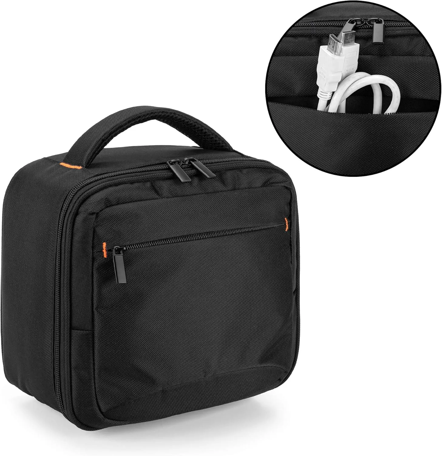 CURMIO Projector Case, Mini Projector Carrying Bag Compatible for DR.J Professional and QKK Mini Projector, Black