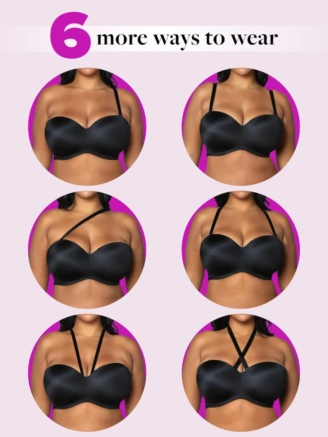 Curvy Couture Women's Smooth Strapless Multi-Way Bra