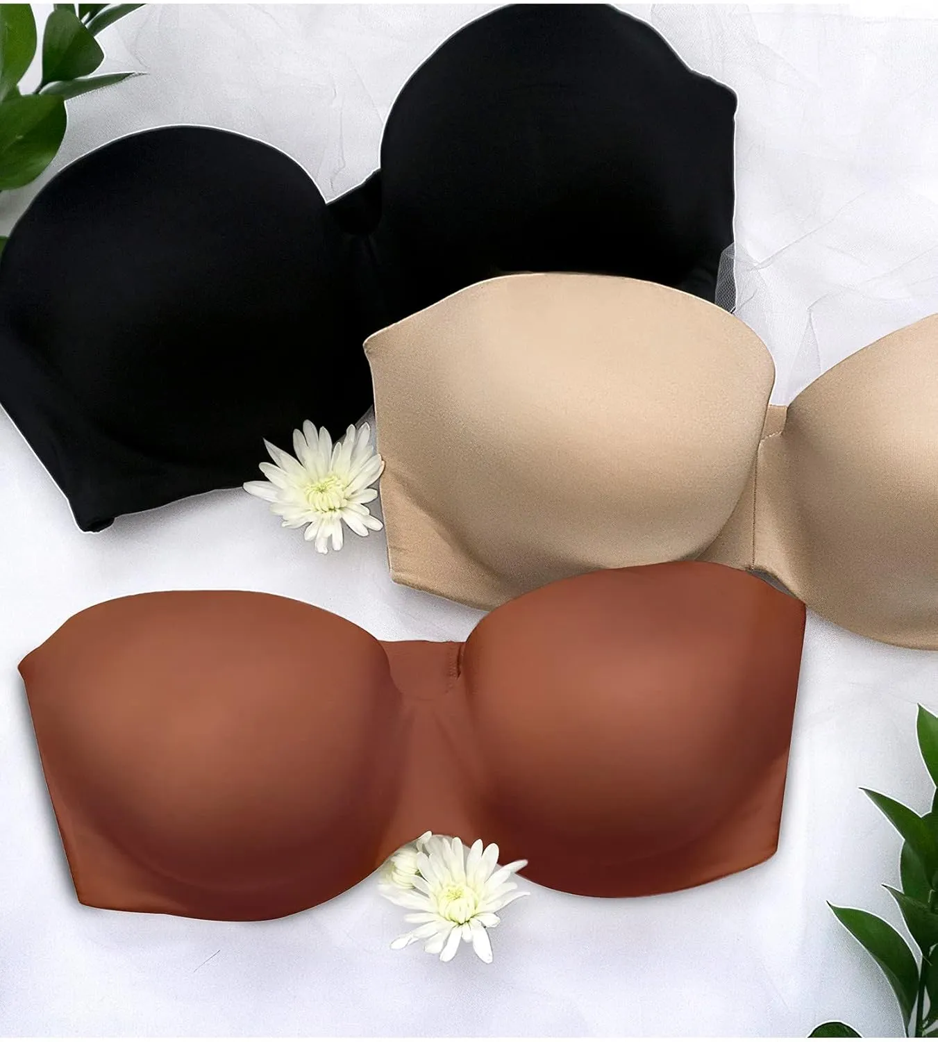 Curvy Couture Women's Smooth Strapless Multi-Way Bra