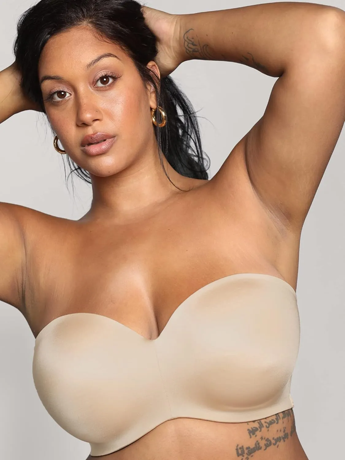Curvy Couture Women's Smooth Strapless Multi-Way Bra