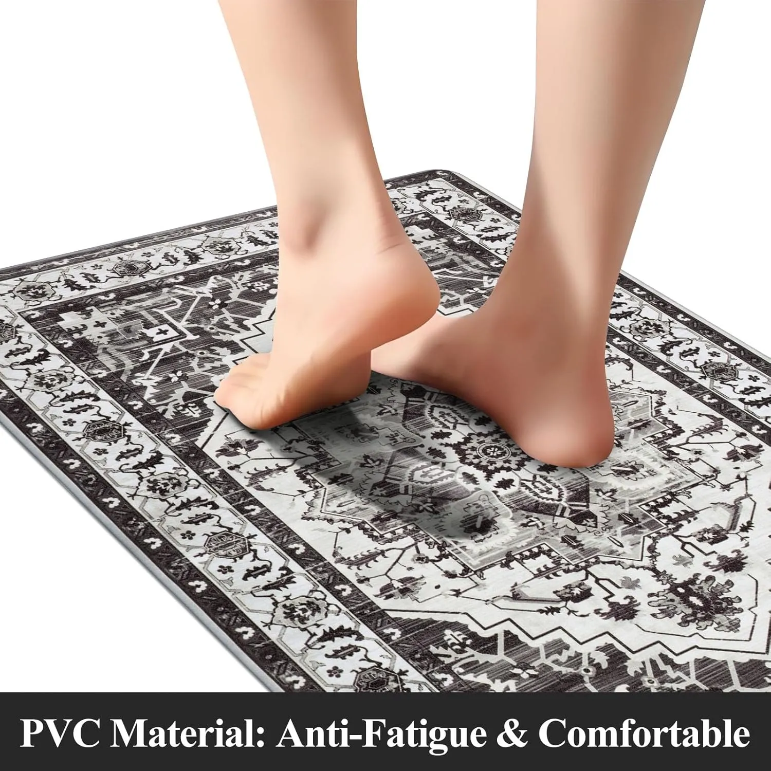 Cushioned Kitchen Rug Sets 3 Piece Anti Fatigue Kitchen Mats for Floor Non Slip Waterproof Kitchen Rugs and Mats Comfort Standing Mat Runner for Home Office,Sink,Laundry