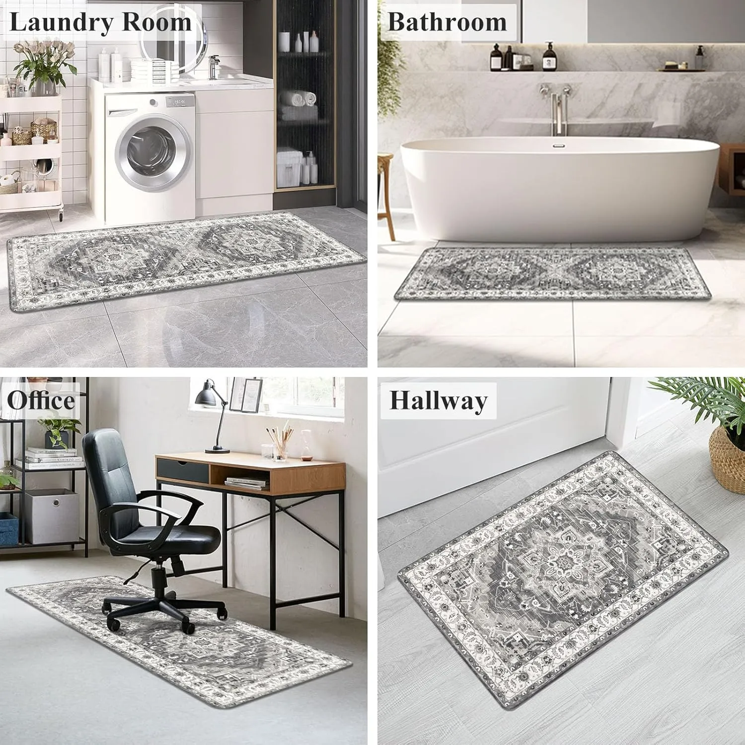 Cushioned Kitchen Rug Sets 3 Piece Anti Fatigue Kitchen Mats for Floor Non Slip Waterproof Kitchen Rugs and Mats Comfort Standing Mat Runner for Home Office,Sink,Laundry