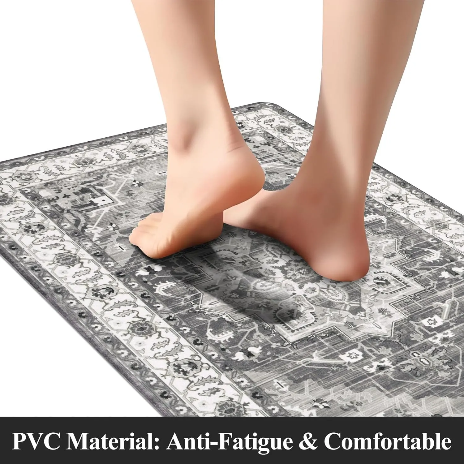 Cushioned Kitchen Rug Sets 3 Piece Anti Fatigue Kitchen Mats for Floor Non Slip Waterproof Kitchen Rugs and Mats Comfort Standing Mat Runner for Home Office,Sink,Laundry