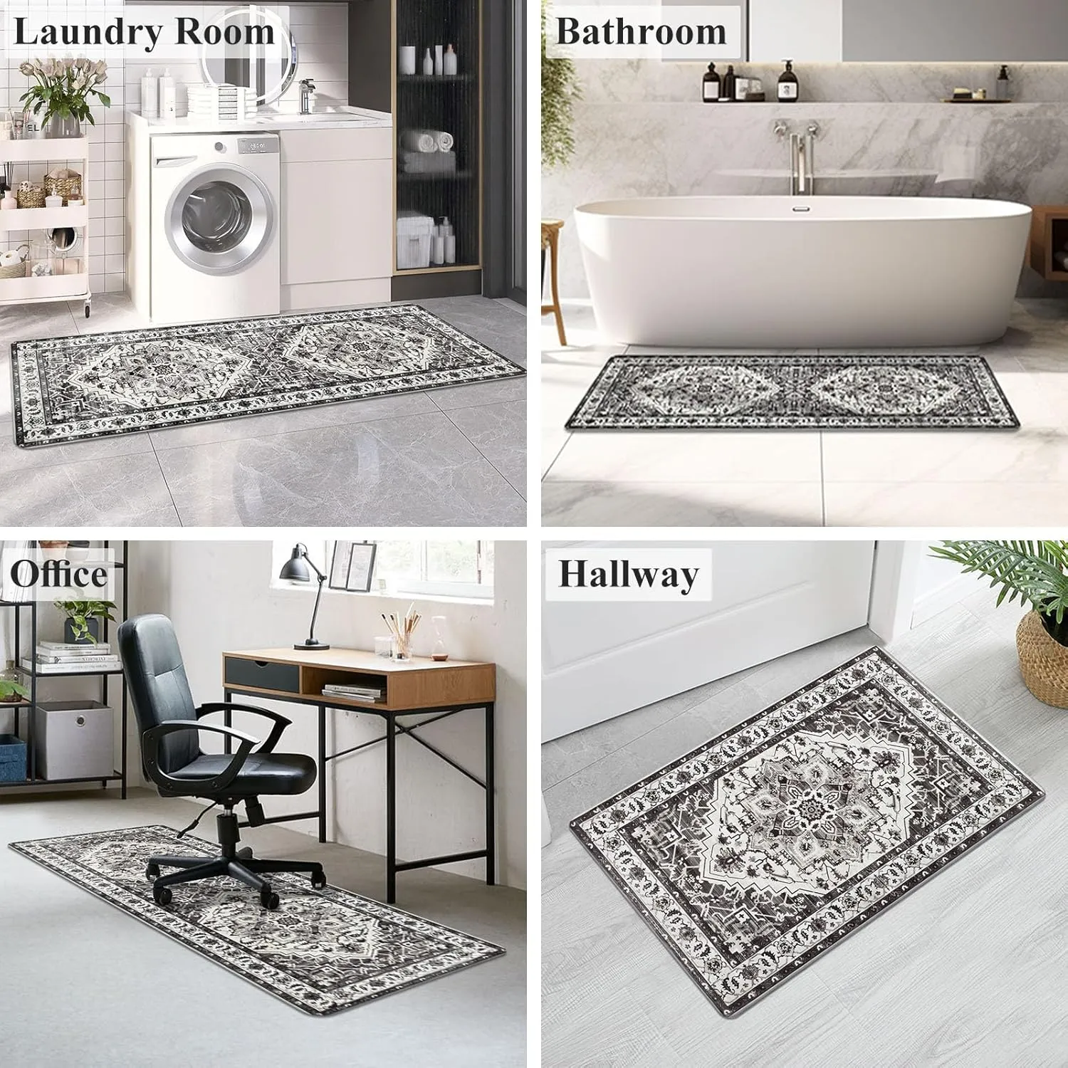 Cushioned Kitchen Rug Sets 3 Piece Anti Fatigue Kitchen Mats for Floor Non Slip Waterproof Kitchen Rugs and Mats Comfort Standing Mat Runner for Home Office,Sink,Laundry