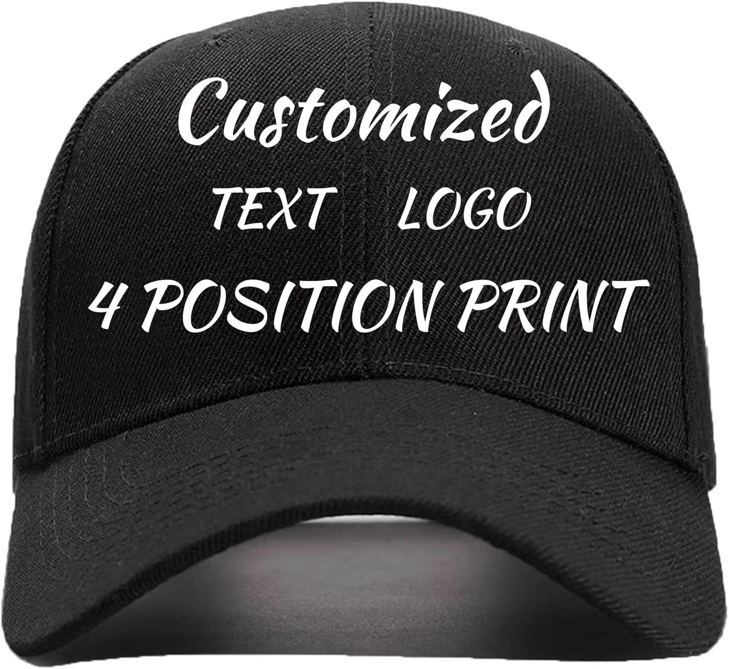Custom Baseball Cap, 4-Side Custom Text/Logo/Photo, Breathable Adjustable Trucker hat Team Cap Casual Sun hat Gift for Family