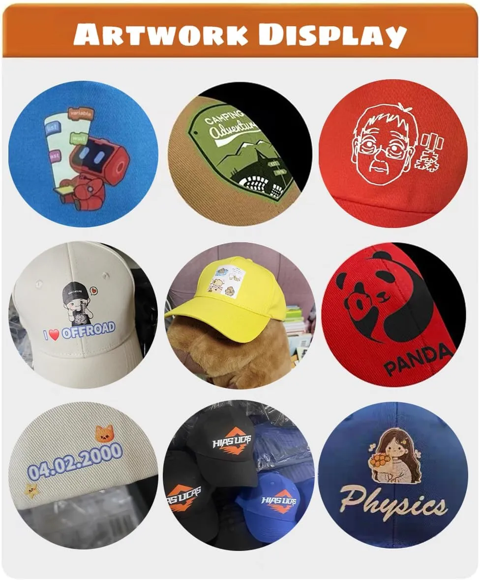 Custom Baseball Cap, 4-Side Custom Text/Logo/Photo, Breathable Adjustable Trucker hat Team Cap Casual Sun hat Gift for Family