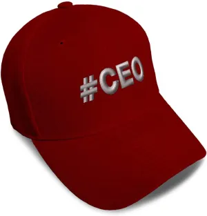 Custom Baseball Cap CEO Chief Executive Officer A Embroidery Strap Closure