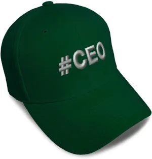 Custom Baseball Cap CEO Chief Executive Officer A Embroidery Strap Closure