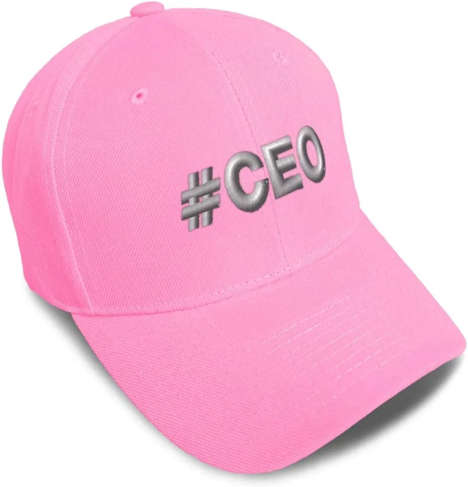 Custom Baseball Cap CEO Chief Executive Officer A Embroidery Strap Closure