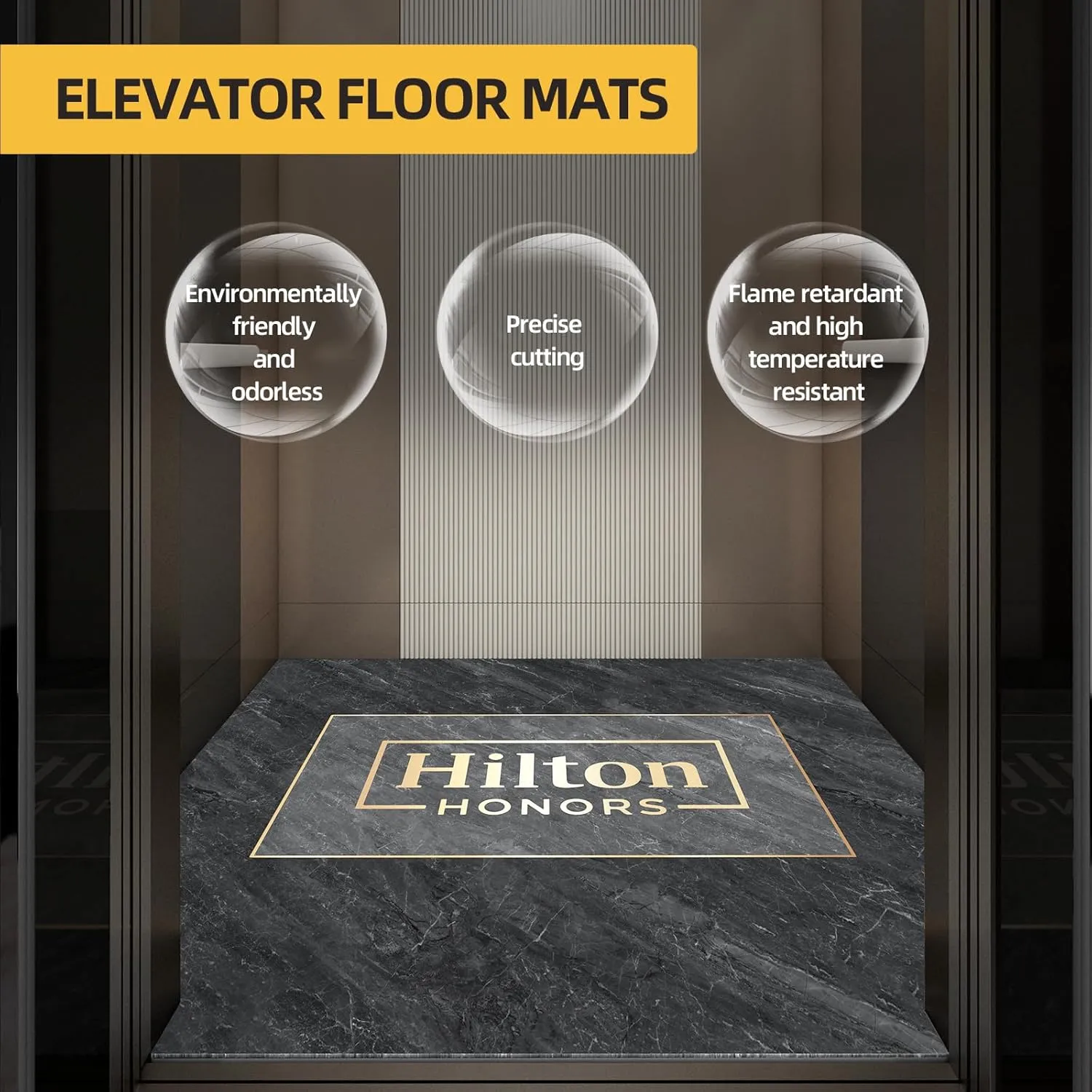 Custom Commercial Grade Elevator Rug with Any Logo/Text Entryway Floor Mat Welcome Carpet Washable Non Slip Durable