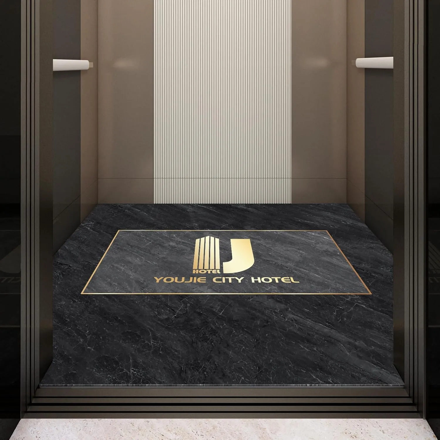 Custom Commercial Grade Elevator Rug with Any Logo/Text Entryway Floor Mat Welcome Carpet Washable Non Slip Durable