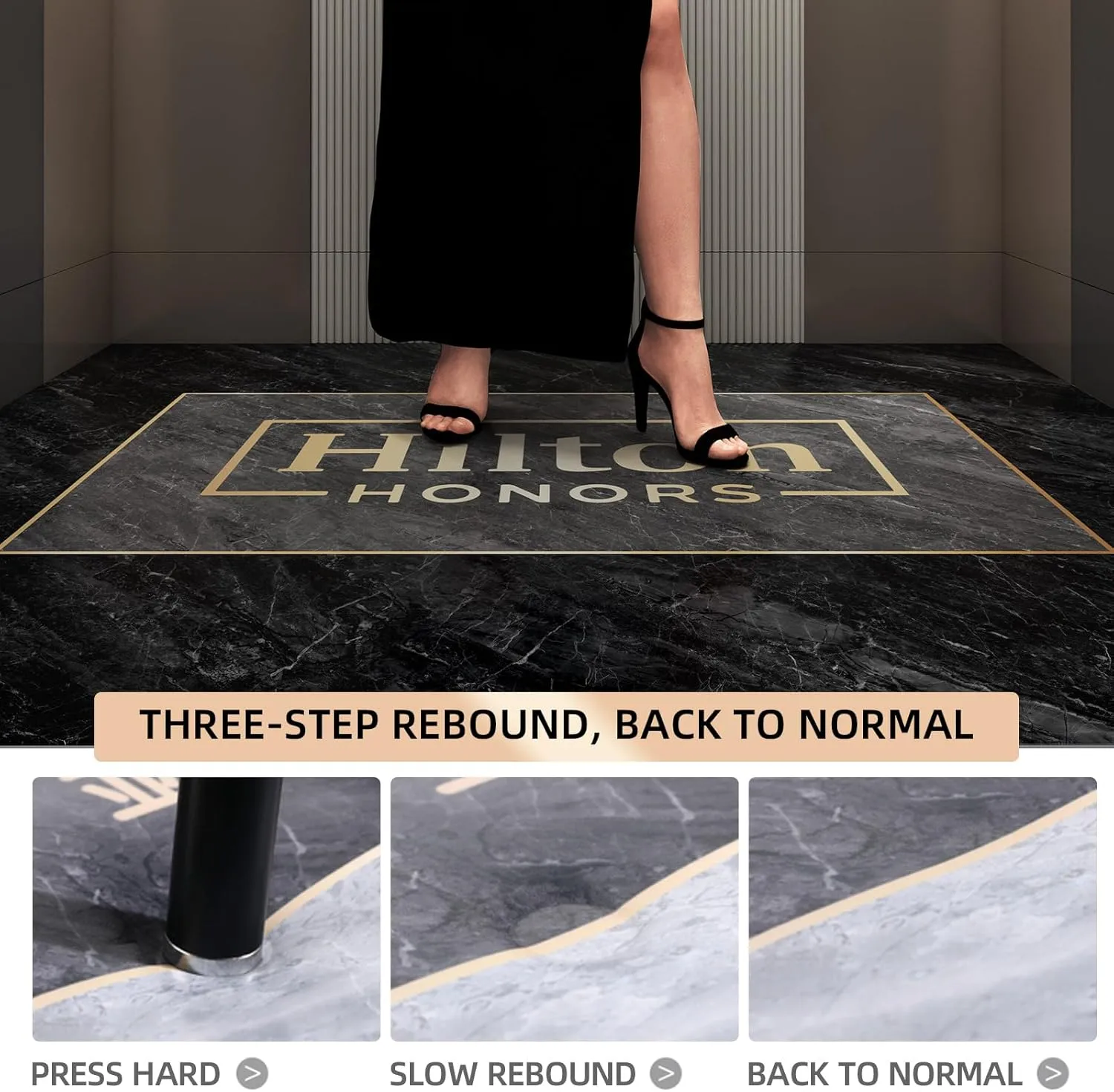 Custom Commercial Grade Elevator Rug with Any Logo/Text Entryway Floor Mat Welcome Carpet Washable Non Slip Durable