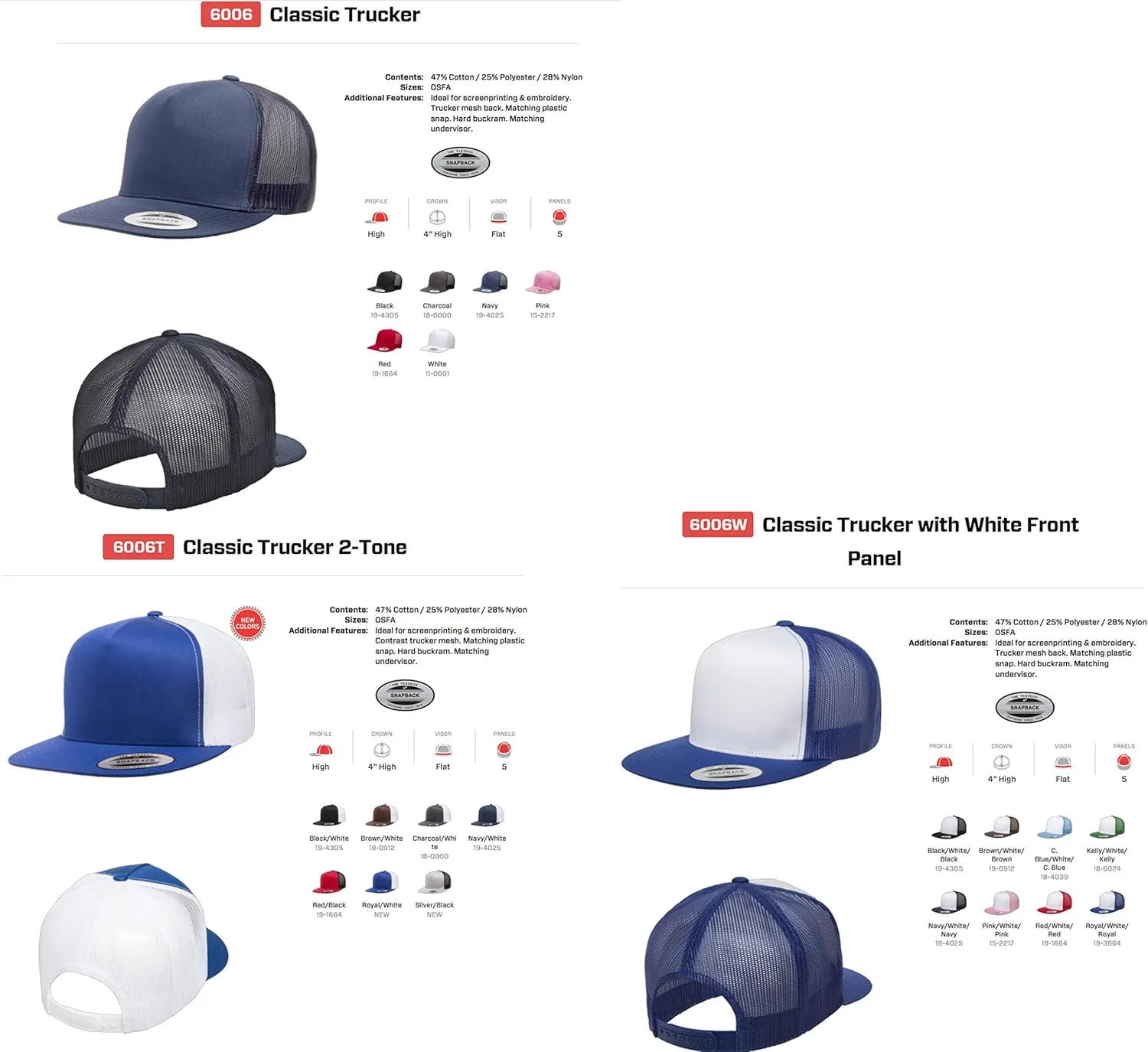 Custom Trucker Flatbill Hat YP 6006 Embroidered Your Text Snapback