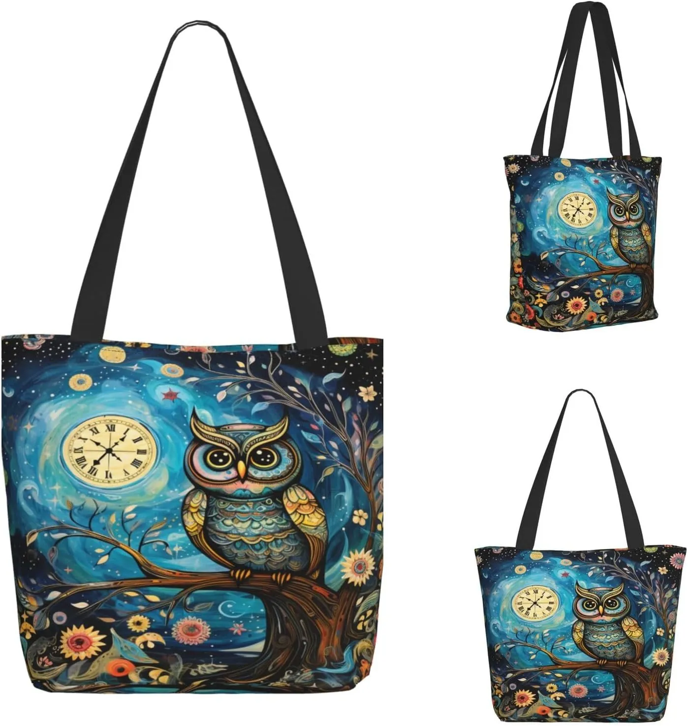 DADABULIU Tote Bag Reusable Grocery Bag Shoulder Bags with Zipper for Travel Beach Shopping Work Over 12 Years Old