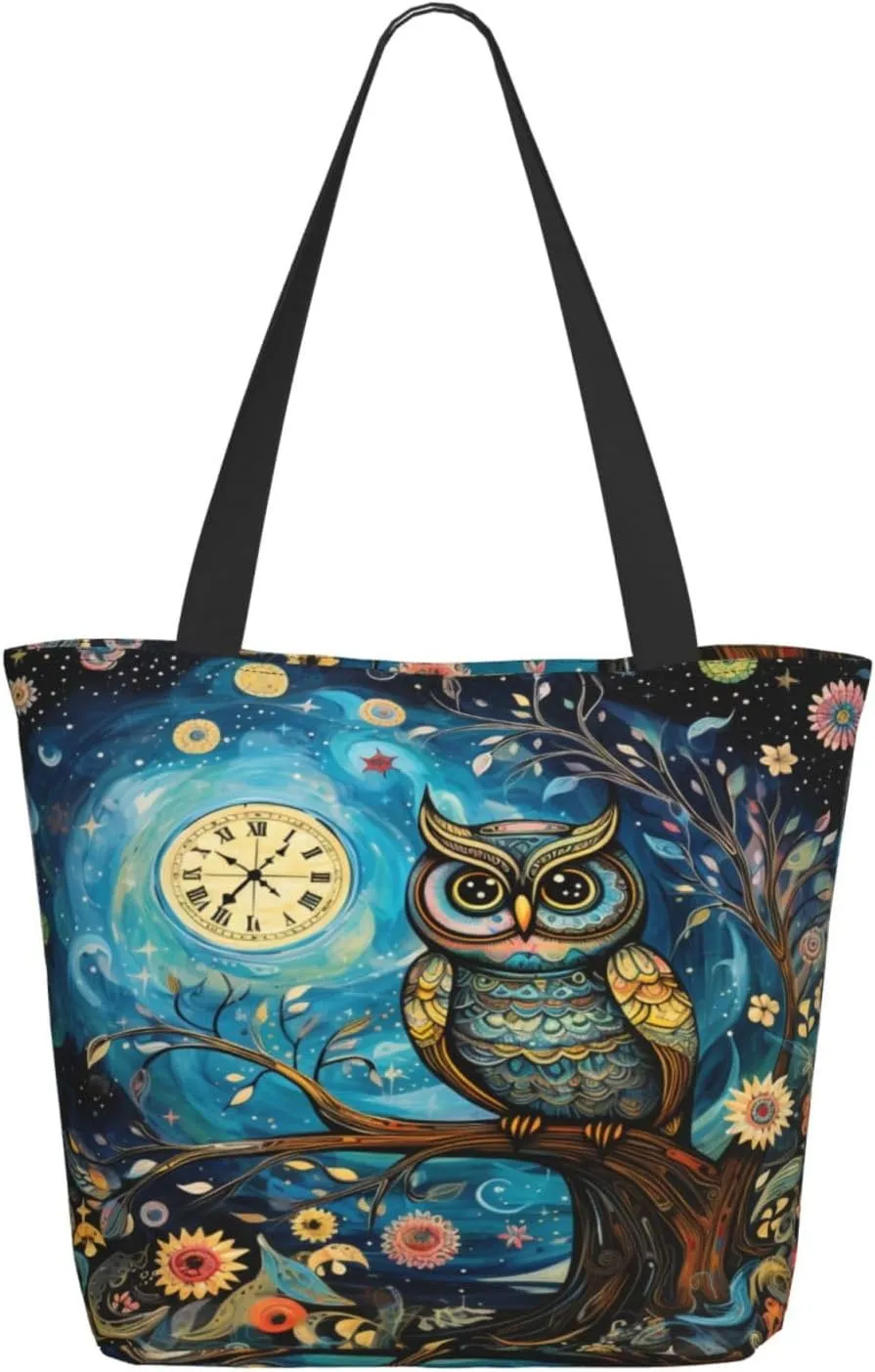 DADABULIU Tote Bag Reusable Grocery Bag Shoulder Bags with Zipper for Travel Beach Shopping Work Over 12 Years Old