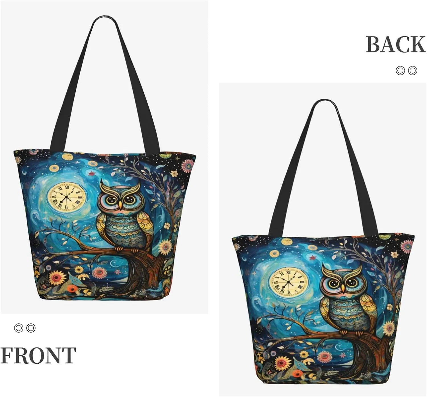 DADABULIU Tote Bag Reusable Grocery Bag Shoulder Bags with Zipper for Travel Beach Shopping Work Over 12 Years Old