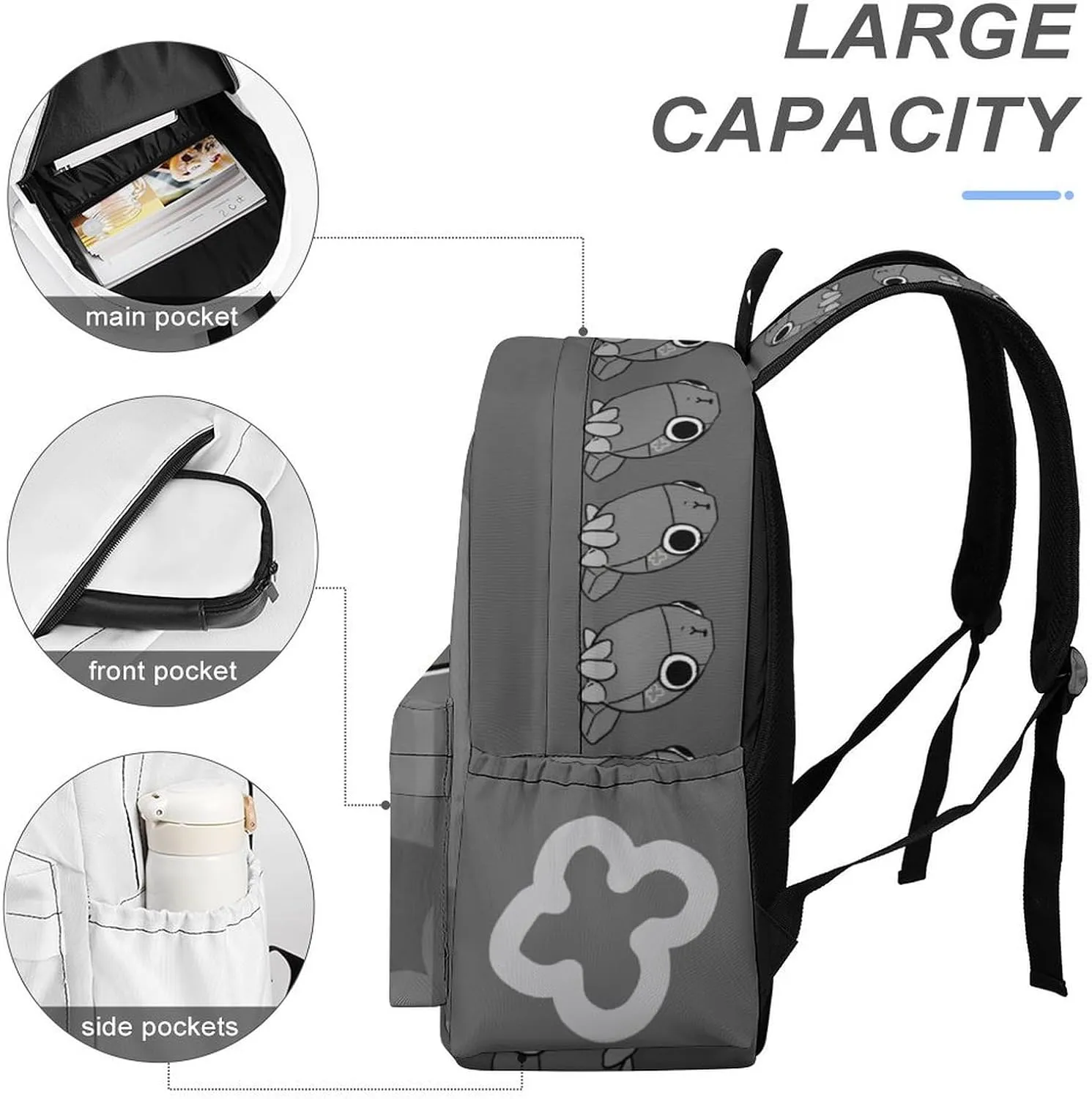 Dandy's World Backpack 16.5 Inch Single Compartment Double Shoulder Cartoon Cute Travel Backpack Lightweight