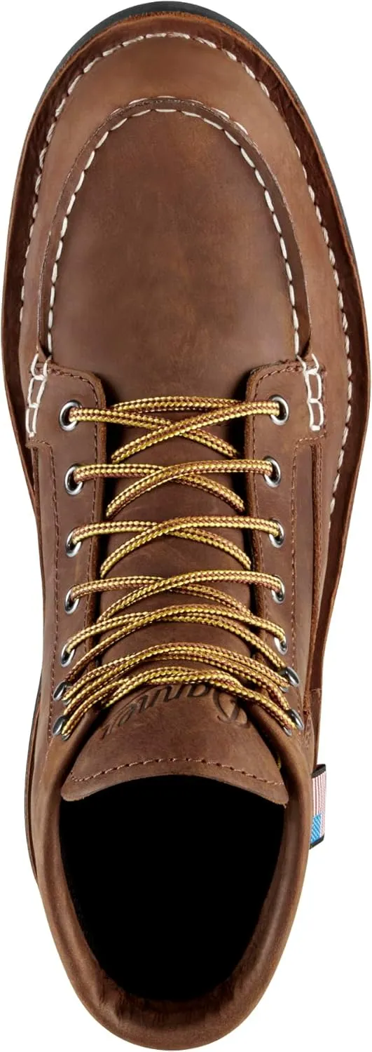 Danner 6” Bull Run Moc Toe Work Boots for Men - Oiled Full-Grain Leather Upper with Non Slip Wedge Outsole and 3-Density Cushion Footbed, EH Resistant