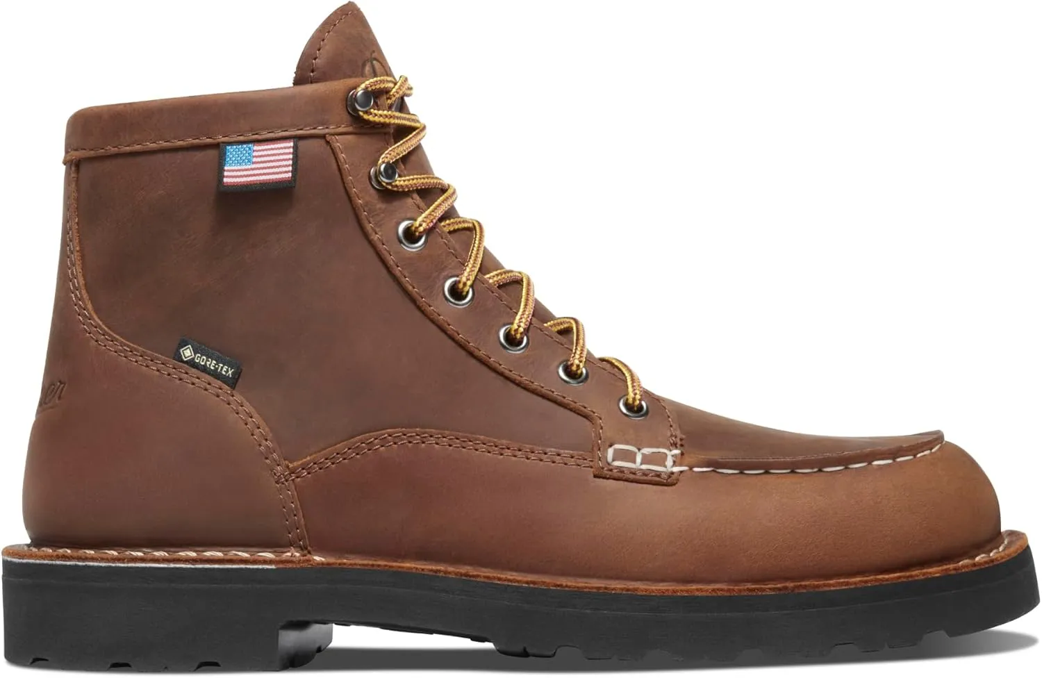 Danner 6” Bull Run Moc Toe Work Boots for Men - Oiled Full-Grain Leather Upper with Non Slip Wedge Outsole and 3-Density Cushion Footbed, EH Resistant